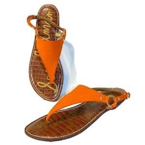 Sam Edelman Greta Saddle Leather Sandal Neon Orange